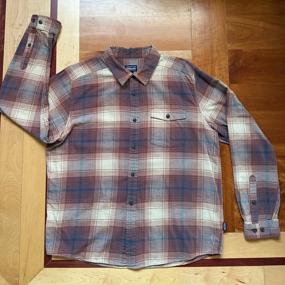 Patagonia Fjord flannel long sleeve button up organic cotton lightweight shirt - Picture 9 of 10